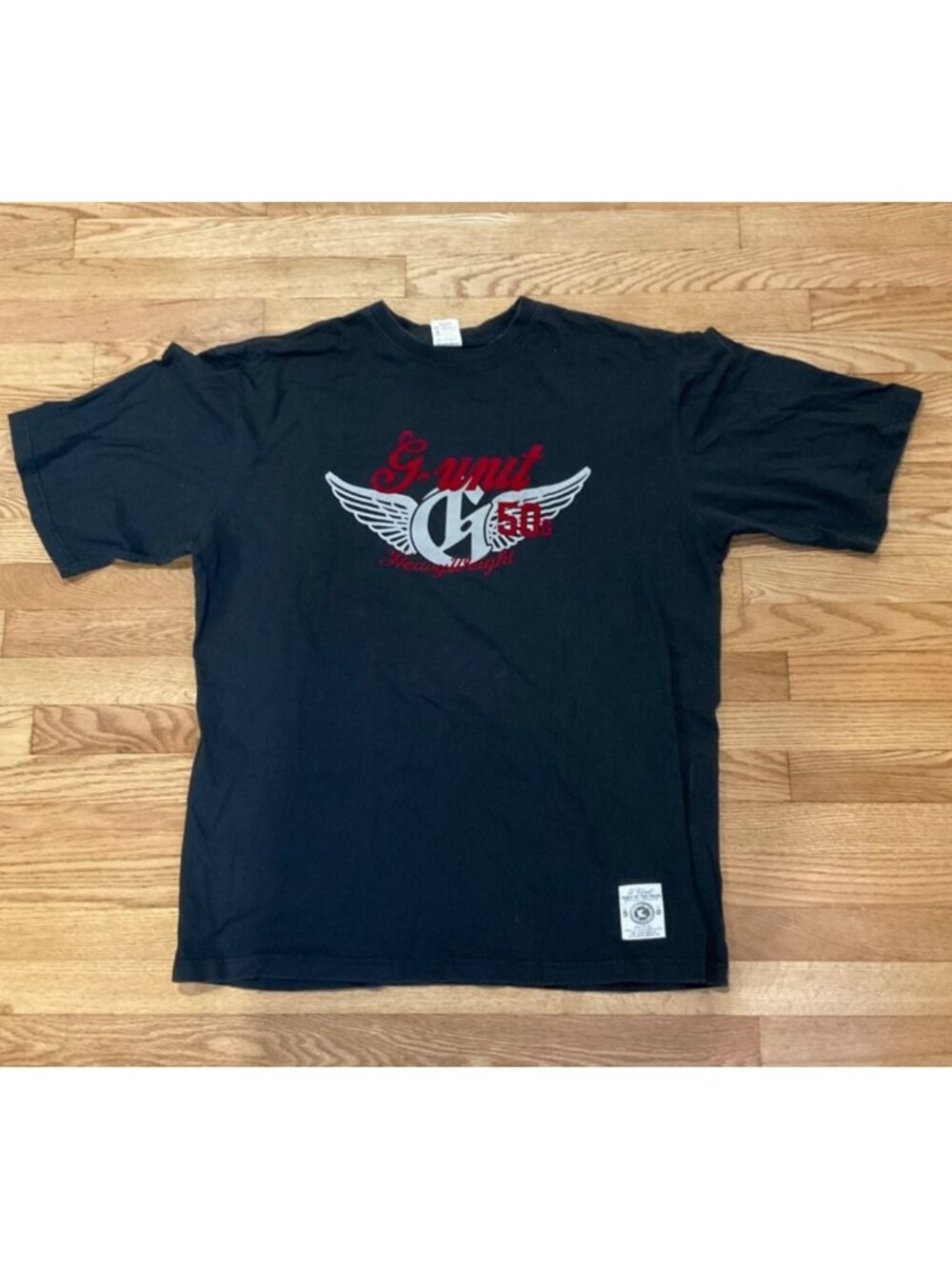 G Unit Heavy Weight T Shirt XXL Black Vintage 2000s 50 Cent Hip Hop Rap Tee